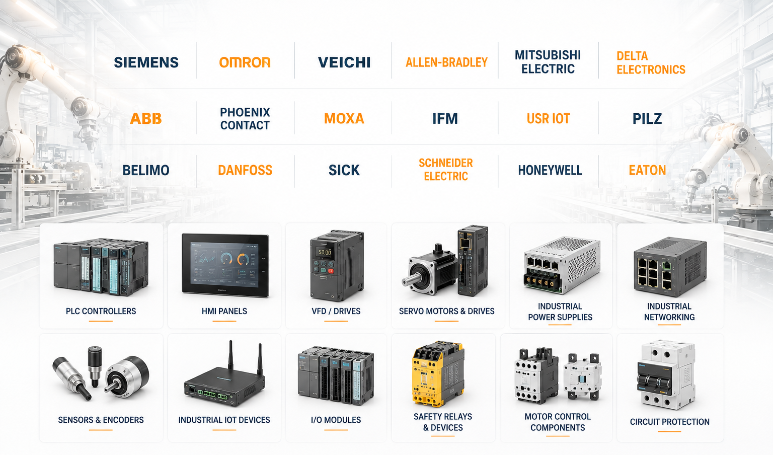 Siemens,
Allen-Bradley,
Omron,
Moxa
Products in Pakistan
